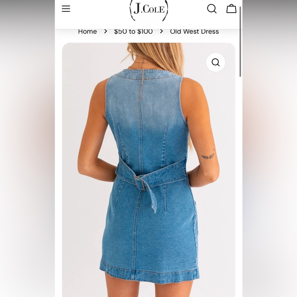 Women's Blue Denim Dress Old West Le Lis - Picture 2 of 4